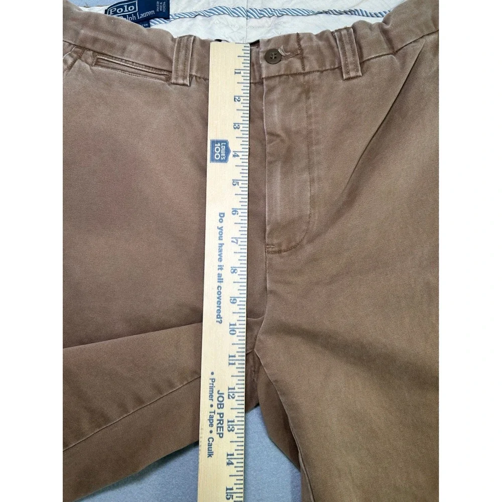 Polo Ralph Lauren Chino Pants Mens 33x30 Brown Tan Cotton Straight Leg Trousers